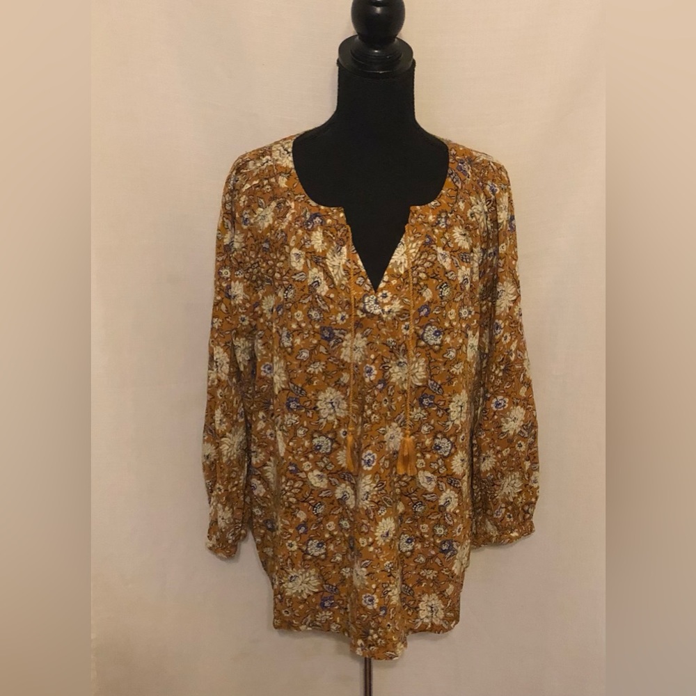 New Old Navy Floral Boho Tunic Blouse Size Large